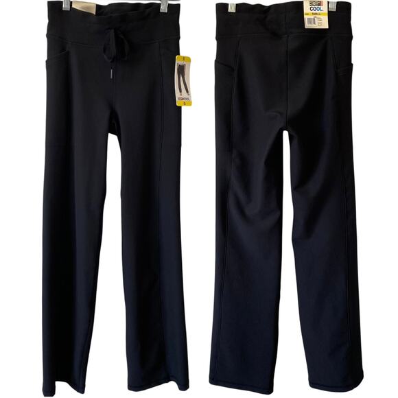 NEW 32 DEGREE COOL Athletic Straight Leg Rib Knit Pants Black Size Small Pocket - Picture 1 of 5